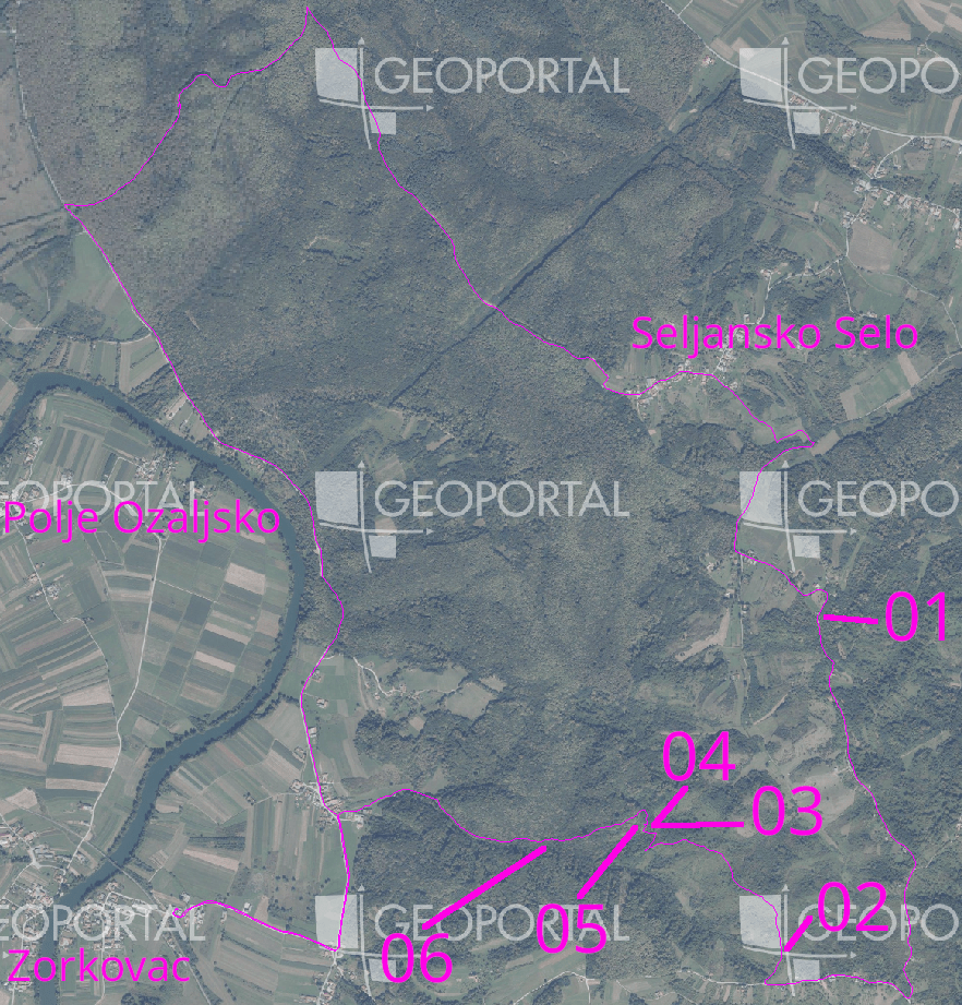 16km route throughout the east hills of Zorkovac, Croatia