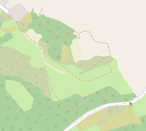 Before and after animation of adding a grass track onto the OSM