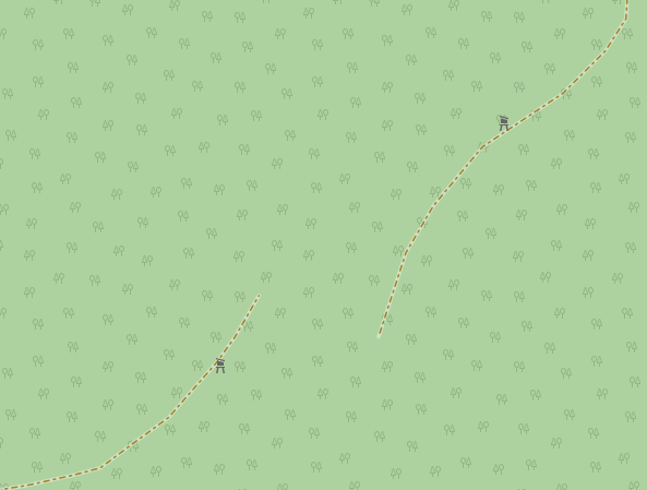 Before and after animation of adding a gravel track onto the OSM