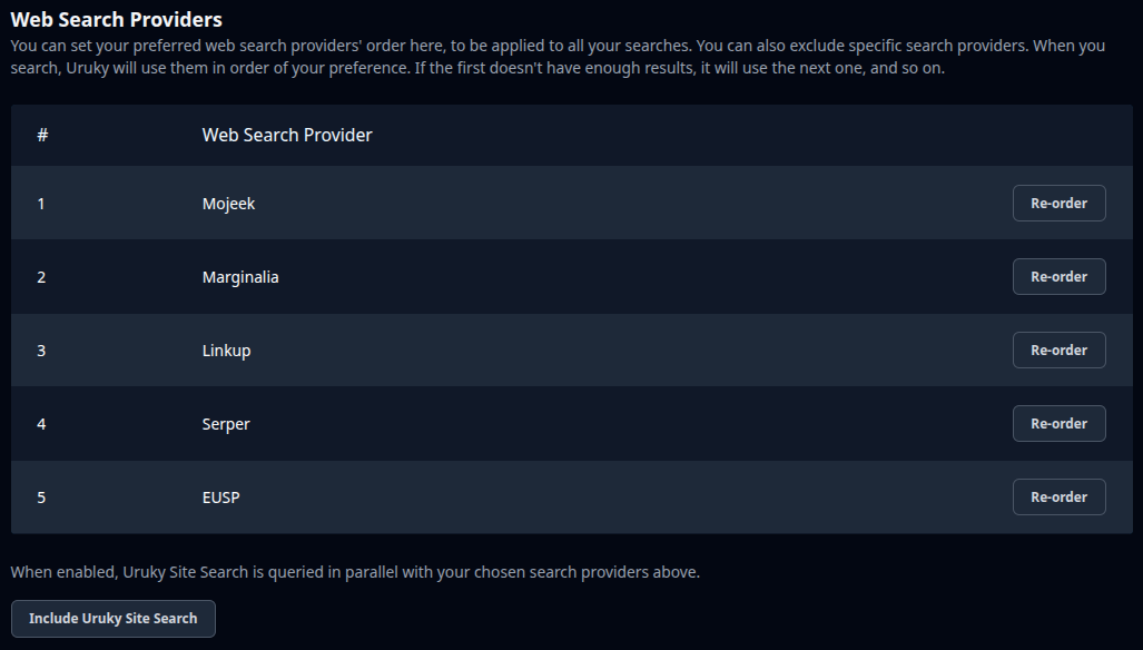 Uruky Search Providers