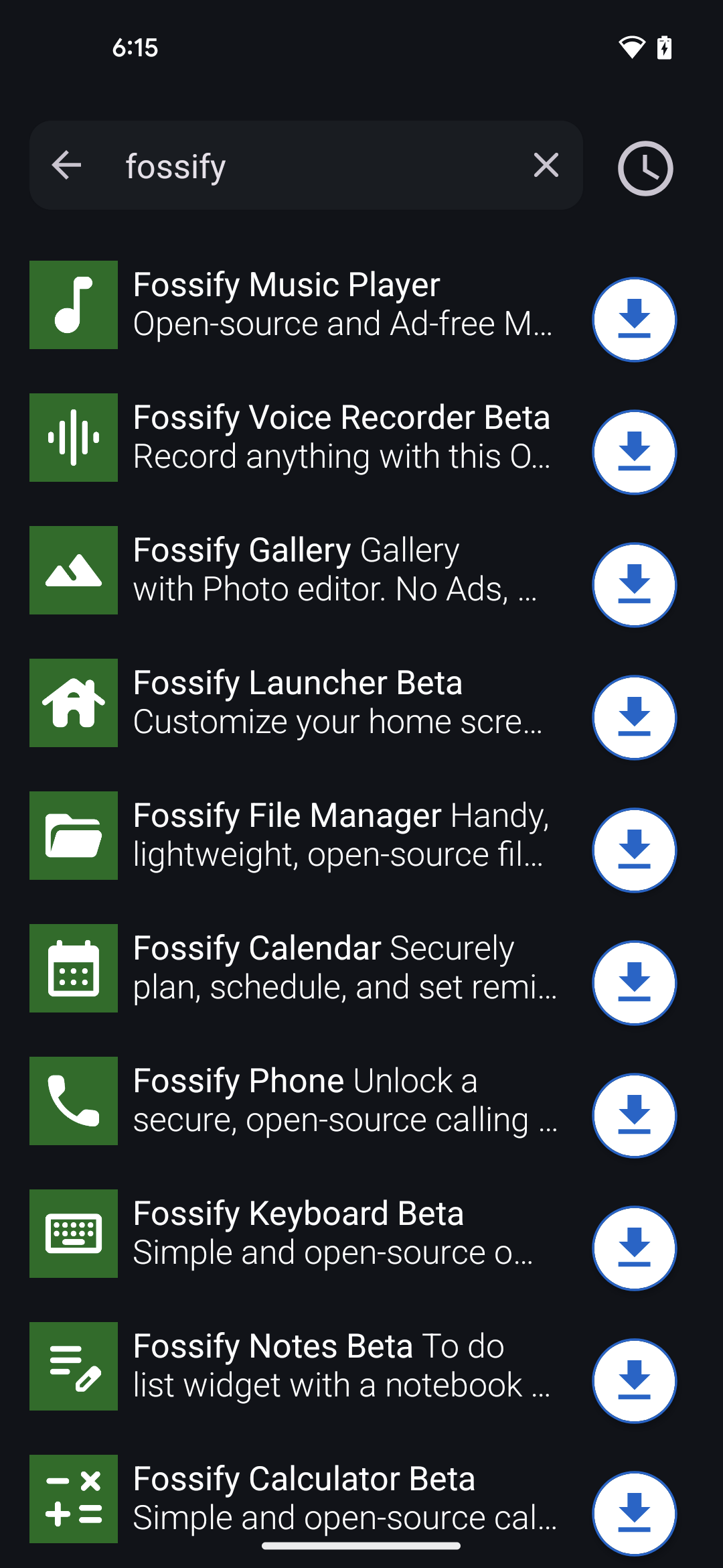 Screenshot 4.1 - Fossify apps in F-Droid