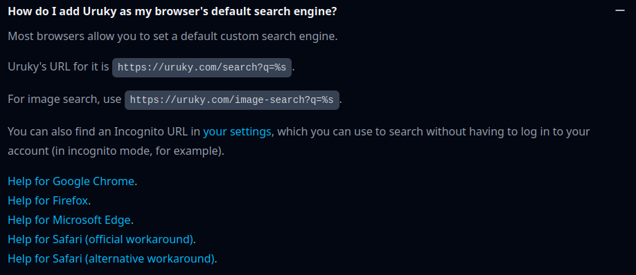default search