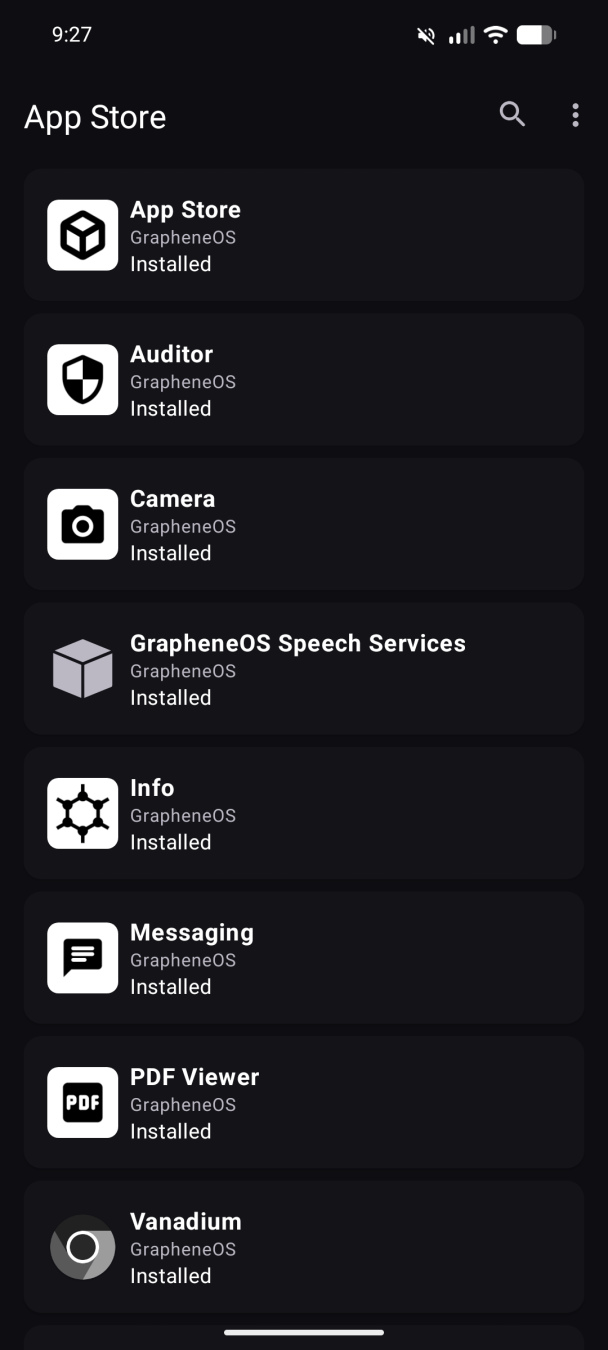 GrapheneOS's App Store