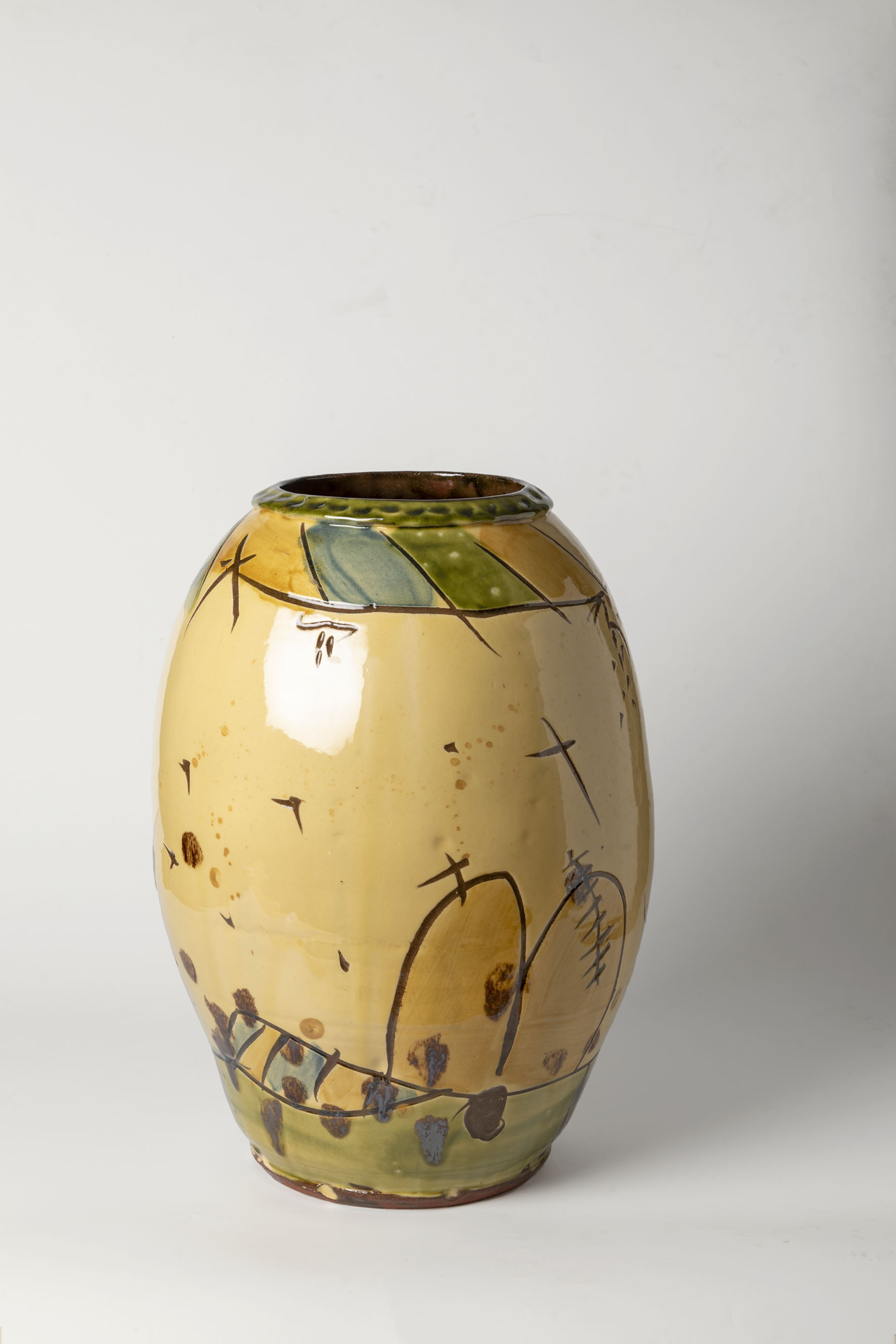-Dreaming of the Hills- Tall slipware jar, Niek Hoogland (a)