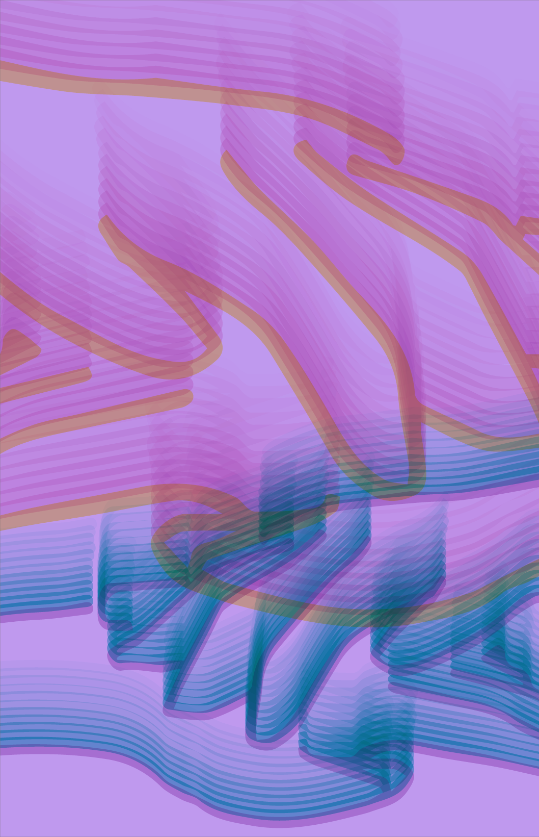 Deutsch: Ebenen derselben Zeichnung mit unterschiedlicher Deckkraft erzeugen einen Farbverlauf aus Violett- und Blautönen. English: Layers of the same drawing in different opacities create a color gradient of purples and blues.